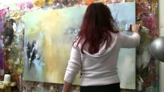 Abstract acrylic painting Demo - Abstrakte Malerei "Windgeflüster" by Zacher-Finet