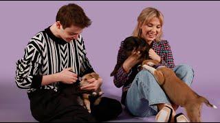 The Cast of Stranger Things Plays With Puppies