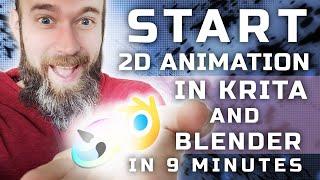 Start 2D Animation in Krita and Blender in 9 Minutes