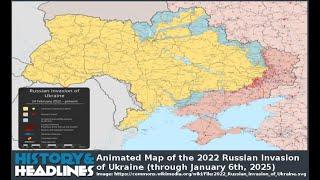 Animated Map of the 2022 Russian Invasion of Ukraine (through January 6th, 2025)