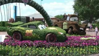 Epcot Flower & Garden Festival Cars 2 Topiary Mater and Lightning McQueen 4/23/11