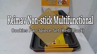 Keimav Non-stick Multifunctional Cookies Pan 3-pc Set (Red/Black)