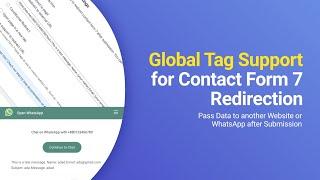 Contact Form 7 Tag Support on Redirection | Pass Data to another Website / WhatsApp after Submission