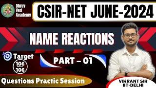 QUESTIONS PRACTICE SESSION || NAME REACTIONS (PART-01) | CSIR-NET JUNE 2024 | BY VIKRANT SIR