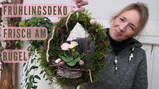 Frühlingsdeko frisch am Bügel  DIY Bepflanzung upcycling Idee zum hängen & hinstellen 