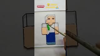 Minecraft Drawing Minecraft Drawing 3D Steve Drawing#shorts#viral#drawing#trending#3ddrawing