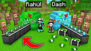 DASH EMERALD vs RAHUL DIAMOND Factory Survival Battle in Minecraft