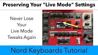 Save Live Mode As A Regular Program for Safe Keeping: Nord Keyboards