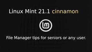 Linux Mint 21.1 - Cinnamon...tips for seniors on Nemo the file manager