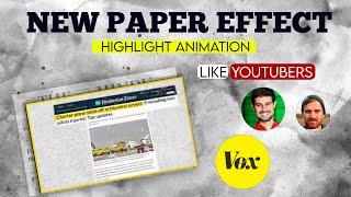 News Paper Effect  In Adobe Premiere Pro | Video Editing Like Vox , Johnny Harris & Dhruv Rathe