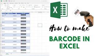 How to create Barcode in Excel  | Easy 5 minute Tutorial