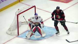 Sergei Bobrovsky in action during the Panthers @ Senators hockey game