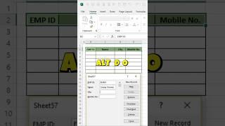 Data entry form using shortcut in excel #shorts #ytshorts #excelshorts