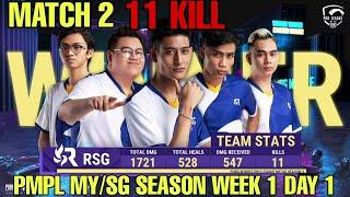 TEAM VOKEY RSG DAPAT CHICKEN MATCH 2 | PMPL MY/SG SEASON 3 WEEK 1 DAY 1