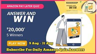 Amazon Pay Later Quiz Answers Today || You can activate your Amazon Pay Later account in 60 seconds.