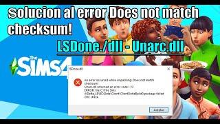 Solución al error Does not match checksum! Unarc.DLL | SIMS 4 y otros juegos | 2023