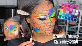 Spooky SZN Puzzle Piece Makeup Tutorial// Using The Beat Down Palette