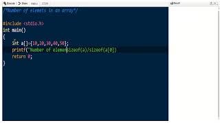 sizeof operator in C | Find the number  of elements in an array with the using sizeof operator