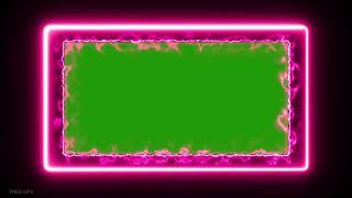 pink neon glow video frame green screen