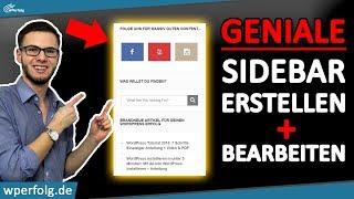 Schnell WordPress SIDEBAR Erstellen, Bearbeiten, Aktivieren oder Entfernen  Tutorial 2024