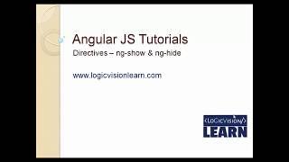 Angular JS Directives - Ng-show, Ng-hide