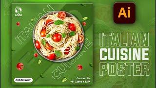 Illustrator CC Tutorial | Graphic Design | Italian Cuisine Poster Deign