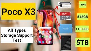 Poco x3 5tb,1tb,512gb,128gb  hard disk support test