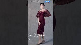 Model Dress Pesta Batik Kombinasi Brokat / Model Dress Brokat Batik Modern 2023 #shorts #viral