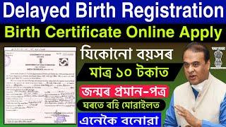 how to apply delayed birth certificate online assam/birthregistration2023/delayed birth registration