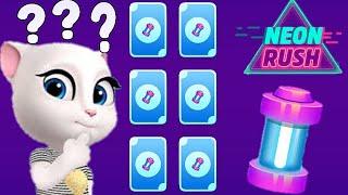 Talking Tom Gold Run Neon Rush event Lucky Cards Mummy Tom Unlocked vs Roy Raccoon Gameplay