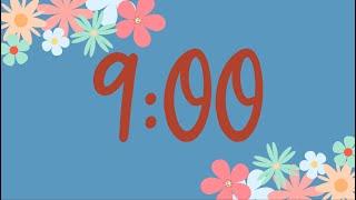 9 Minute Spring Flower Classroom Timer (No Music, Fun Synth Alarm at End)