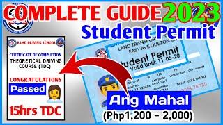 PAANO Kumuha ng STUDENT PERMIT  LTO 2023, STEP by STEP PROCESS, QUALIFICATIONS, REQUIREMENTS, TDC