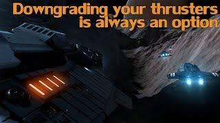 Elite: Dangerous. Downgrading thrusters is always an option if you need more power