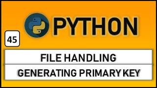 program for generating primary key for file handling in python