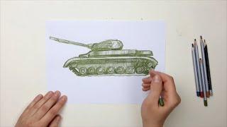 How to draw a tank T-10 / Easy Russian Tank Drawings Draw a Tank for Beginners Draw Tank T10