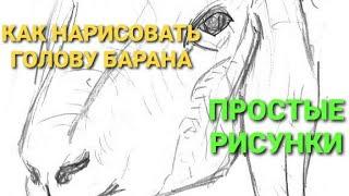 КАК НАРИСОВАТЬ ГОЛОВУ БАРАНА!!!HOW TO DRAW A SHEEP!!!