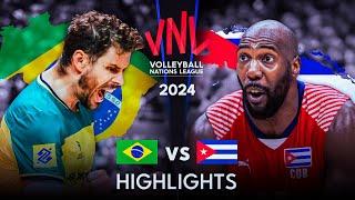  CUBA vs BRAZIL  | Highlights | Men's VNL 2024