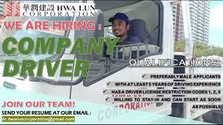 COMPANY DRIVER HIRING | STAY IN | CAN START ASAP | #jobhiring