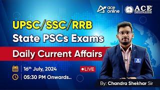Daily Current Affairs | For Upcoming UPSC/SSC/RRB/State PSCs Exams by Chandra Shekhar Sir