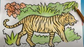 Complete the painting of the king of animals - the Striped Tiger