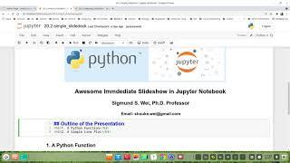 How to Transfer a Jupyter Notebook into an Immdediate Slideshow