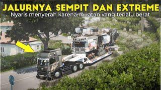 CONVOY MUAT ASPALT MILLER DENGAN BERAT 80 TON MELEWATI JALUR RANCABALI BANDUNG 