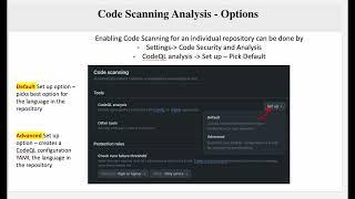 Code Scanning Setup Options - GitHub Advanced Security