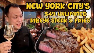 New York's Amazing $49 Unlimited RIBEYE Steak & Fries Deal in Times Square