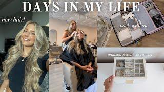 VLOG: hair salon appointment, leg day workout, packing for MN + pre-travel routine & prep