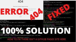 How to fix the 404 error in Github