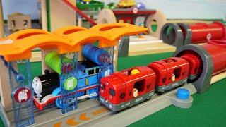 Thomas and friends came to Brio Garage  Chuggington and the Red Tunnel 