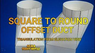Square To Round Offset Duct -Triangulation Galing Sa Elevation View