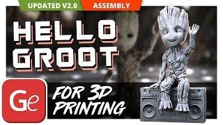 Hello! Groot 3D Printing Figurine | Assembly by Gambody