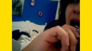 STICKAM GIRL WITH BIG B**BS EATING SOME CANDY ON WEBCAM 2012 HOT CHAT